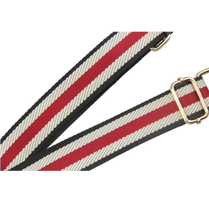 Duwi Wide Purse Strap Jacquard Guitar Style Strap Multicolor Canvas Adjustable Crossbody Bag Strap(Black,White,red) - Image 3